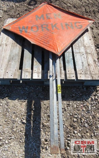 Construction Metal Safety Sign Men Working *7