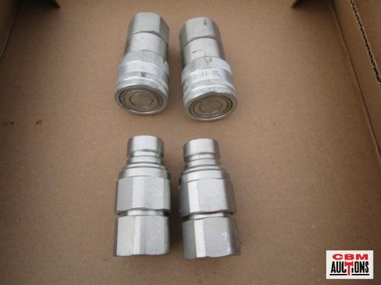 2 Sets Of Skid Steer Hydraulic Hose Quick Couplers, 2 Female & 2 Male For 1/2" NPT Pipe Thread *A22
