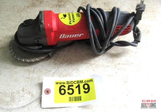 Bauer 1966E-B 4 1/2" Paddle Switch Angle Grinder (Runs) *B6