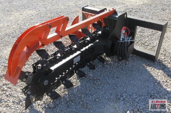 Future D39 8"x39" Hydraulic Skid Steer Trencher, Hoses & Couplers S# 8076 *3
