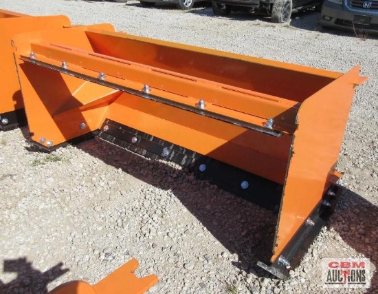 KC QT-SP-6-23-PB 6' Skid Steer Snow Pusher With Steel Cutting Blade & Top Pull Back Blade & Bolt On