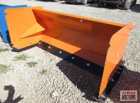KC QT-SP-6-23 6' Skid Steer Snow Pusher With Steel Cutting Blade & Bolt On Skid Shoes, Weighs #450