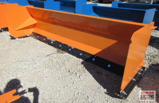KC QT-SP-10-23-SB 10' Skid Steer Snow Pusher With Steel Cutting Blade & Bolt On Skid Shoes, Weighs