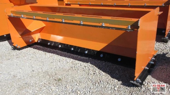 KC QT-SP-8-23-PB 8' Skid Steer Snow Pusher With Steel Cutting Blade & Top Pull Back Blade & Bolt On