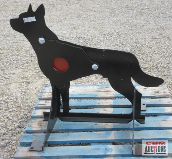 KC Coyote Shooting Target, 3/8" Thick AR500 Steel, With Red Kill Zone Moving Heart Flap Weighs #70