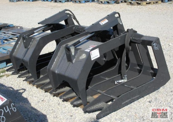 Stout XHD76 76" Skid Steer Utility Brush Grapple 3,045 PSI Hydraulic Lines NPT Hydraulic Flat-Faced