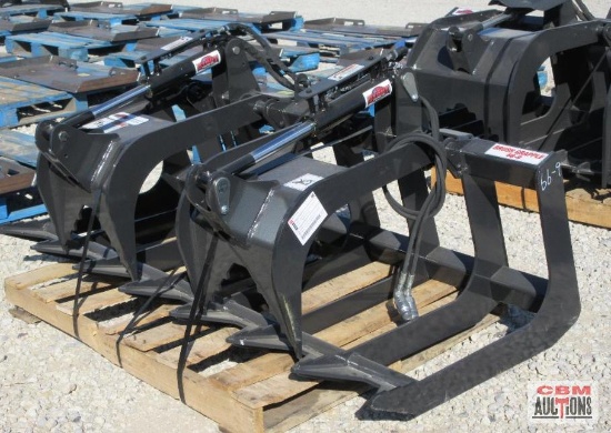 Stout 66-9 66" 9" Tine Spacing, Skid Steer Brush Grapple Hoses & Couplers *5