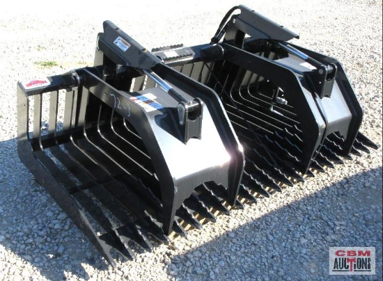 StoutHD72-3 72' Skid Steer Rock/Brush Grapple -Open High Strength Steel 3/8" 3045 PSI Hydraulic
