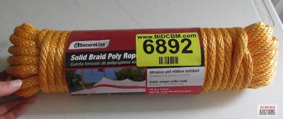 Solid Braid Poly Rope 1/2" x 75' *C3