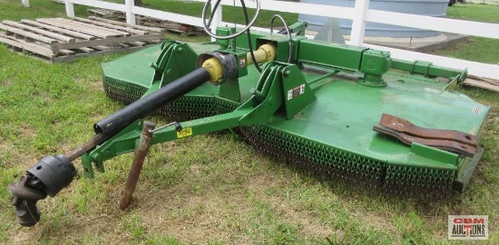 John Deere HX10 Pull-Type Rotary Brush Hog Mower, Hydraulic Lift, 540 Pto, Extra Blades (Runs)