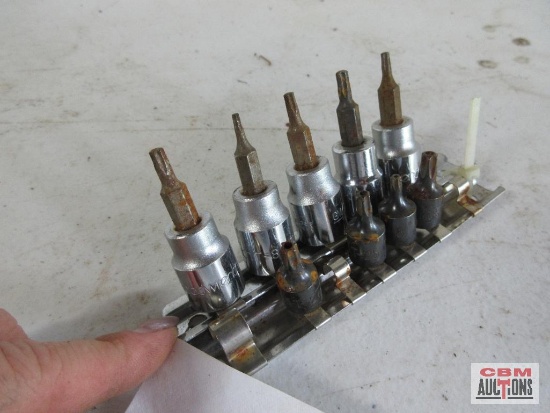 Torx Bit Sockets on Rails 3/8", 1/4"