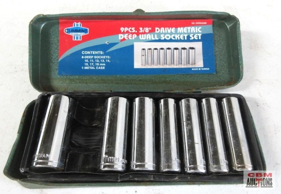 3/8" Drive Deep Well Socket Set, (Not Complete)