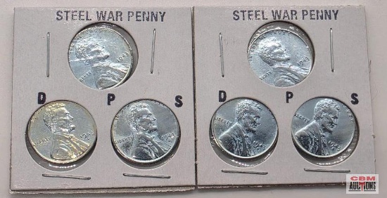 Steel War Penny 1943 D, 1943 P, 1943 S, 1943 D, 1943 P, 1943 S,