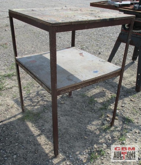 Metal Work 26"x26" Table With Shelf