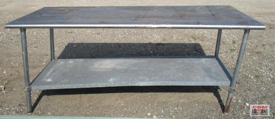 Stainless Table (Bracket Broke On Bottom Shelf Leg)