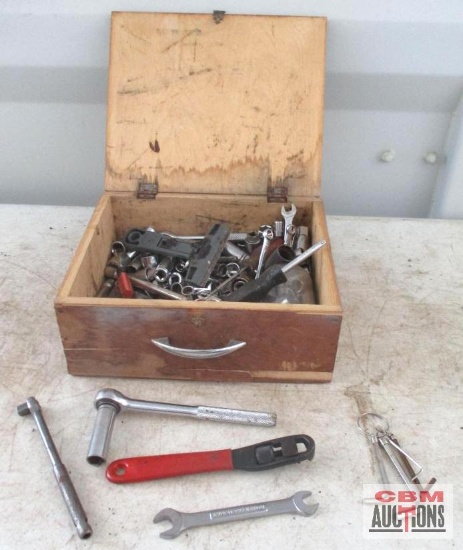 Wooden Box Of Assorted Hand Tools *F14
