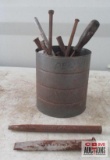 Metal Can Of Punches & Chisels *F6