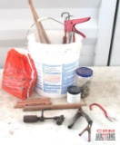 Assorted Caulk, Caulk Guns, And A Corded Lamp *F12