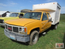 1993 GMC Sierra 1 Ton Pickup Truck With Cargo Box, VIN # 1GDGC39K6PE556785