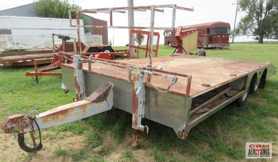 Homemade 102" x 20' Flatbed Dovetail Trailer, Tandem Axle, Dual Wheels, ElectricBrakes, Dual Drop