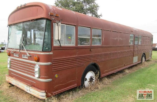 1968 GMC Blue Bird Flat Front Bus, V6 Gas, Manual Transmission, 26k GVW Converted To Tool Hauler,
