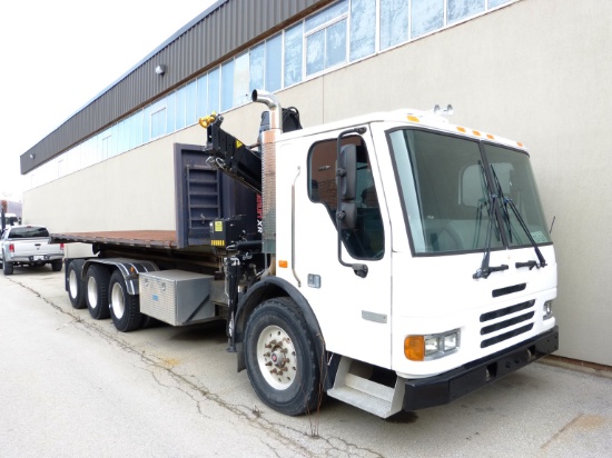 2007 American Lafrance Model Condor Tandem Axle w/ Lift Tag Axle and Hiab Knuckle Boom Crane & Multi