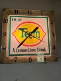 Enjoy Teem- Lemmon Lime Drink- Clock sign- does work