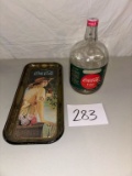 Coca Cola tray and jug