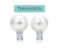 TIFFANY & CO SIGNATURE COLLECTION AKOYA PEARL DIAMOND WHITE GOLD STUD EARRINGS w POUCH & BOX