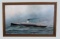 ANTONIO JACOBSEN OIL PAINTING OF THE SHIP ANTILLES 1909 HOBOKEN NJ