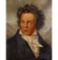 19c LUDWIG VAN BEETHOVEN PORTRAIT OIL CANVAS PAINTING