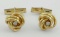 14KT GOLD BEZEL SET DIAMOND LOVE KNOT TWIST CUFFLINKS