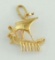 18K GOLD OPEN WORK 3D ANCIENT VIKING SHIP PENDANT CHARM