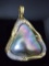 ART NOUVEAU STYLE GRAY MOTHER OF PEARL DIAMOND SLIDE ENHANCER PENDANT SET IN 18KT GOLD