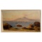 GIUSEPPE CARELLI OIL PAINTING MT VESUVIUS ERUPTION, GULF OF NAPOLI,