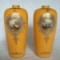 HARRY DAVIS  DECORATED ROYAL WORCESTER PORCELAIN VASES