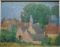 GEORGE LAURENCE NELSON BRITTANY HOUSES OIL ON PANEL PAINTING AMERICAN IMPRESSIONIST