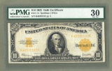 $10 Ten Dollars 1922 Gold Certificate Fr1173 Speelman White PMG VF30 Certified Paper Money Paper Mon