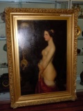 1894 EMIL PREUSS OIL PAINTING BELLA ROSINE NUDE FEMALE