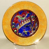 WEDGWOOD FAIRYLAND LUSTRE PLATE IMPS ON A BRIDGE PLATE,  Disney Fantasia circa 1920s.