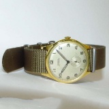 MEN'S 14KT GOLD DOXA BUBBLE BACK WRISTWATCH NATO STRAP  Band