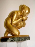 ERNST WENCK BATHING BEAUTY NUDE GIRL TIFFANY BRONZE