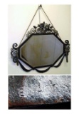 EDGAR BRANDT WROUGHT IRON HANGING MIRROR FRANCE, 1930S