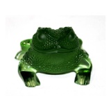 LALIQUE GREEN CRYSTAL GREGOIRE TOAD FROG FRENCH GLASS