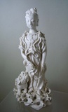 BLANC DE CHINE PORCELAIN GUANYIN FU LION – QING DYNASTY (1644-1912) CHINESE FIGURAL SCULPTURE