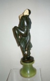 PETER TERESZCZUK AUSTRIAN BRONZE ONYX DANCING PIERROTS SCULPTURE STATUE