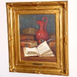 CLAUDE RAGUET HIRST NY WATERCOLOR STILL LIFE PAINTING AN OLD EDITION