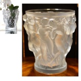 LALIQUE CRYSTAL BACCHANTES VASE DANCING FEMALE NUDES