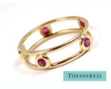 TIFFANY PERETTI 18K GOLD COLOR YARD DOUBLE WIRE RUBY RING