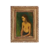 MOSES SOYER OIL PAINTING PENSIVE WOMAN A MON AMI LOU ALTER